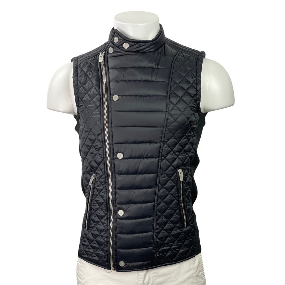 Zara Men's Black Sleeveless Zip Up Pocket Quilted Puffer Vest Coat Jacket Size S